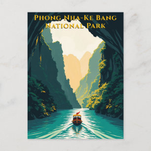 Cartão Postal Viagem ao Rio Phong Nha no Vietnã