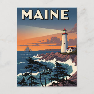 Cartão Postal Viagem aos Faróis do Maine