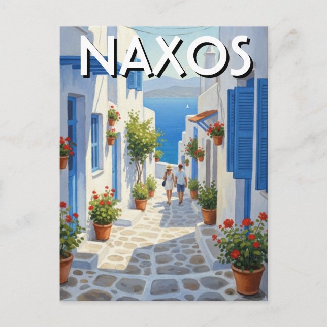 Cartão Postal Viagem às Ilhas Gregas de Naxos (Frente)