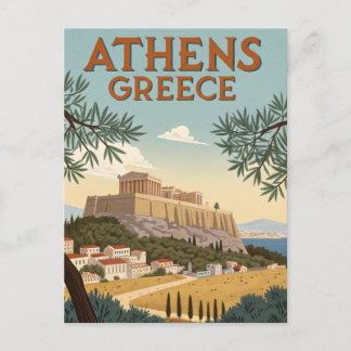 Cartão Postal Viagem Atenas Vintage