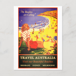 Cartão postal viagem australiano Vintage