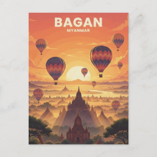 Cartão Postal Viagem Bagan Myanmar