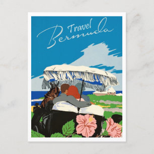 Cartão Postal Viagem Bermudas, Fuga Romântica, Colorida