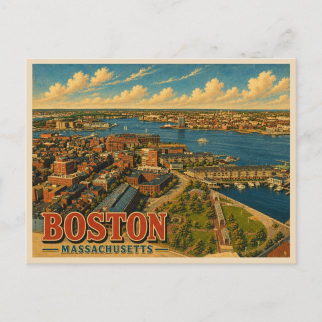Cartão Postal Viagem Boston Massachusetts (Frente)