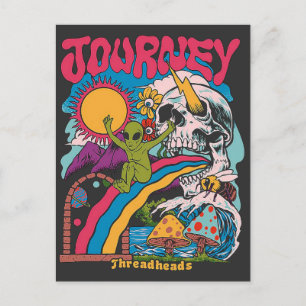 Cartão Postal Viagem, Caveira Estética, Crânio De Cogumelo Vinta