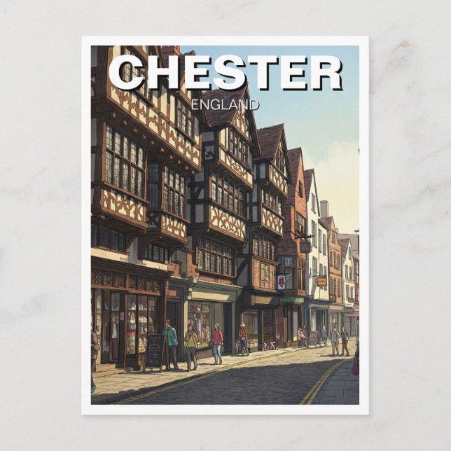 Cartão Postal Viagem Chester England (Frente)