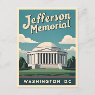 Cartão Postal Viagem Clássica Memorial Jefferson Washington DC