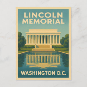 Cartão Postal Viagem Clássica Memorial Lincoln Washington DC