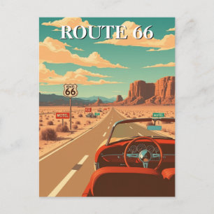 Cartão Postal Viagem Clássica pela Rota 66 Americana