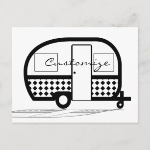 Cartão Postal Viagem clássico do reboque do caravana Thunder_Cov