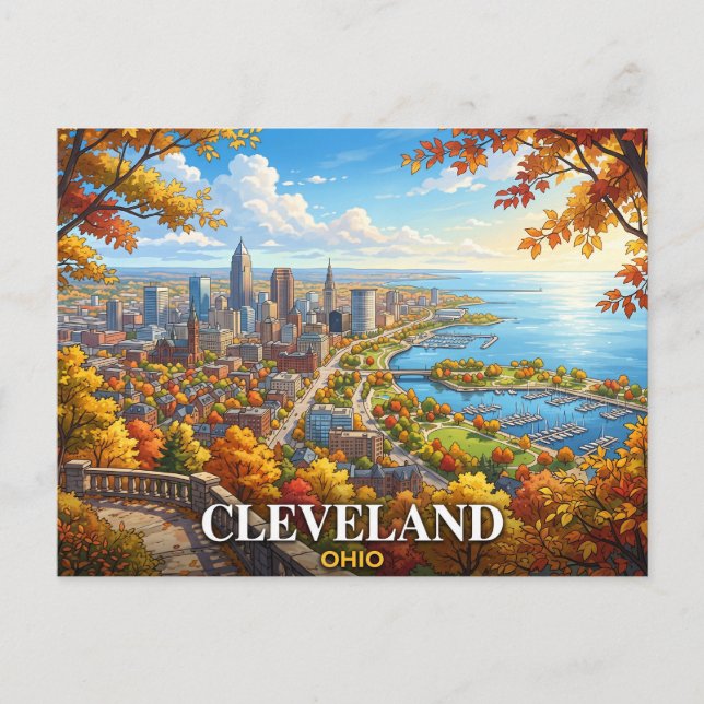 Cartão Postal Viagem Cleveland Ohio (Frente)