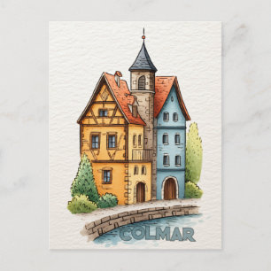 Cartão Postal Viagem Colmar França