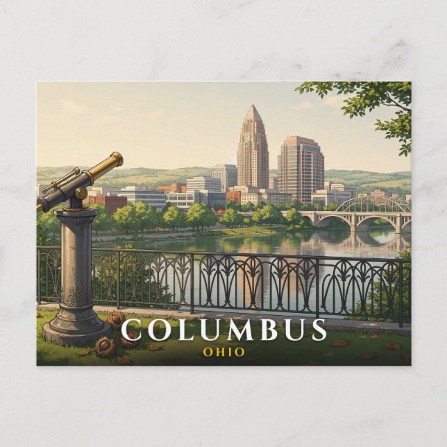 Cartão Postal Viagem Columbus Ohio (Frente)
