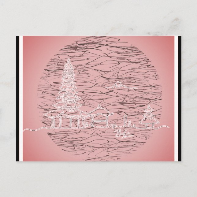 Cartão Postal Viagem cor-de-rosa da Indonésia Bali (Frente)