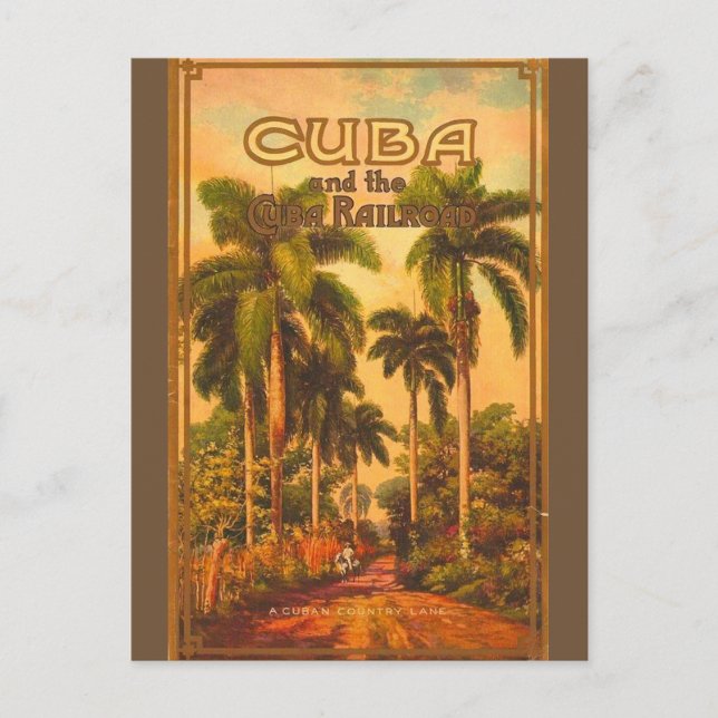 Cartão Postal Viagem Cubana Antiga - Estrada de Ferro de Cuba (Frente)