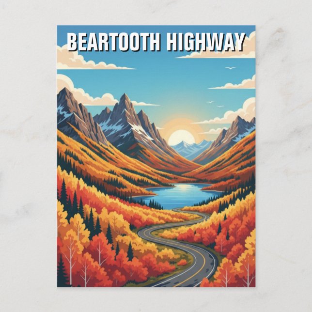 Cartão Postal Viagem da autoestrada Montana Beartooth (Frente)