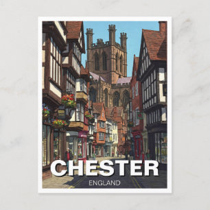 Cartão Postal Viagem da Catedral Chester England