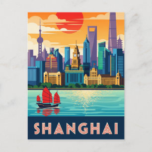 Cartão Postal Viagem da China Shanghai