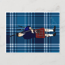 Cartão Postal Viagem da Escócia para encontrar o flautista