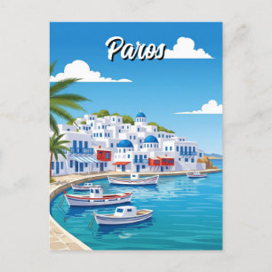 Cartão Postal Viagem da Ilha da Grécia Paros