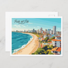 Cartão Postal Viagem da ilustração Punta del Este Uruguai