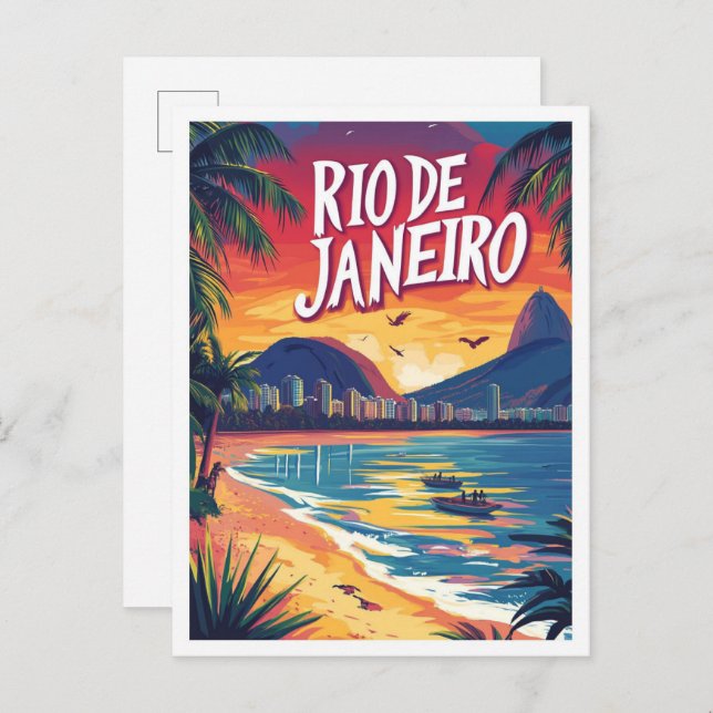 Cartão Postal Viagem da Imagem de Arte do Brasil no Rio de Janei (Frente/Verso)