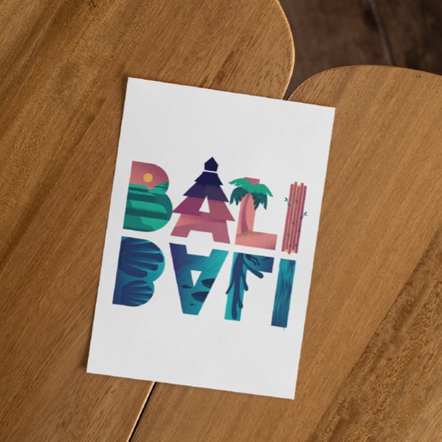 Cartão Postal Viagem da Indonésia Bali (Bali travel postcard)