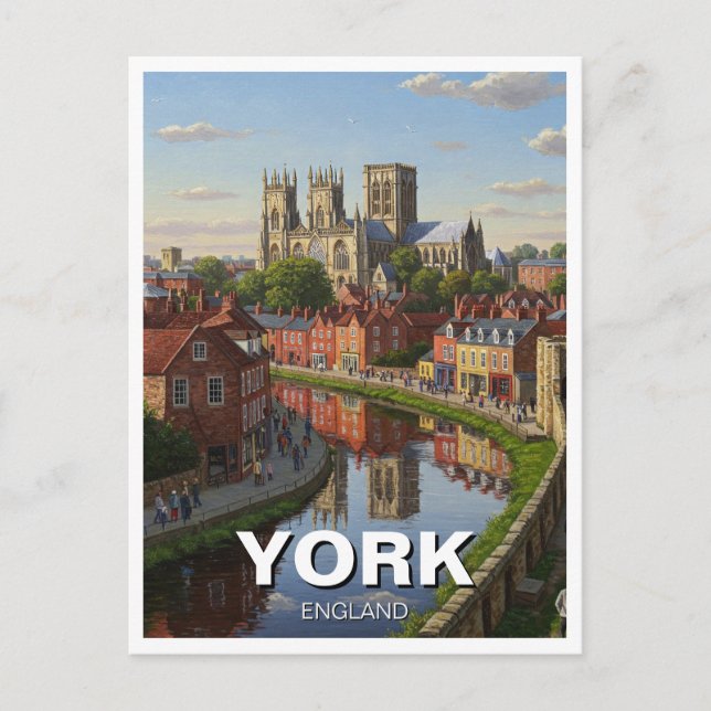 Cartão Postal Viagem da Inglaterra de York (Frente)