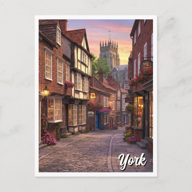 Cartão Postal Viagem da Inglaterra de York (Frente)