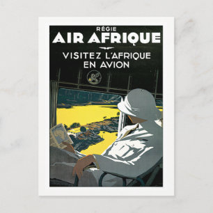 Cartão Postal Viagem da linha aérea Vintage Africa
