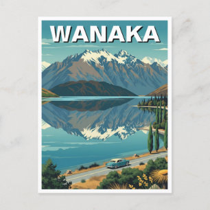 Cartão Postal Viagem da Nova Zelândia Vintage Wanaka