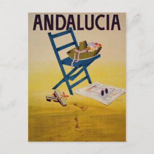 Cartão Postal Viagem da praia de Andalucia do vintage