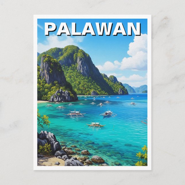 Cartão Postal Viagem das Filipinas Palawan (Frente)