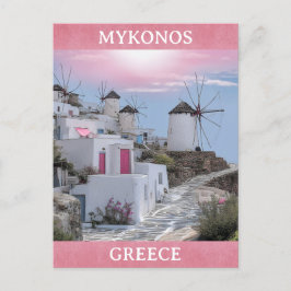Cartão Postal Viagem das Ilhas Grécias de Mykonos
