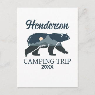 Cartão Postal Viagem de Acampamento Familiar Personalizada