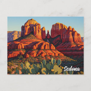 Cartão Postal Viagem de Arizona de Sedona Cactus
