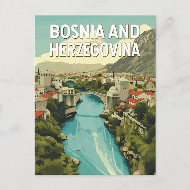 Cartão Postal Viagem de arte da Bósnia e Herzegovina (Frente)
