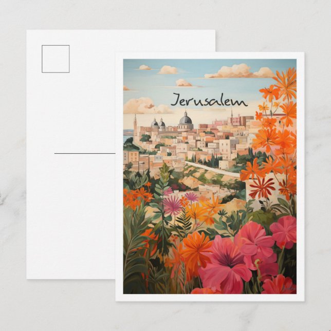 Cartão Postal Viagem de Arte de Jerusalém (Frente/Verso)