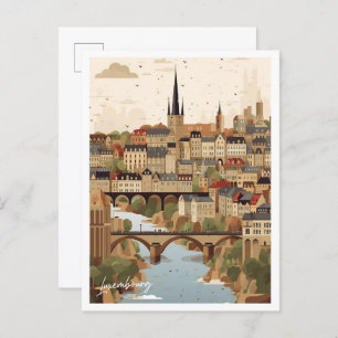 Cartão Postal Viagem de Arte de Luxemburgo