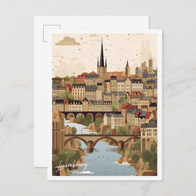 Cartão Postal Viagem de Arte de Luxemburgo (Frente/Verso)