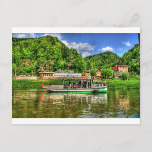 Cartão Postal Viagem de barco no rio Elba