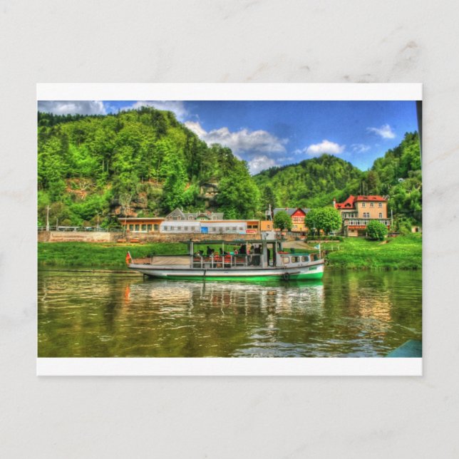 Cartão Postal Viagem de barco no rio Elba (Frente)