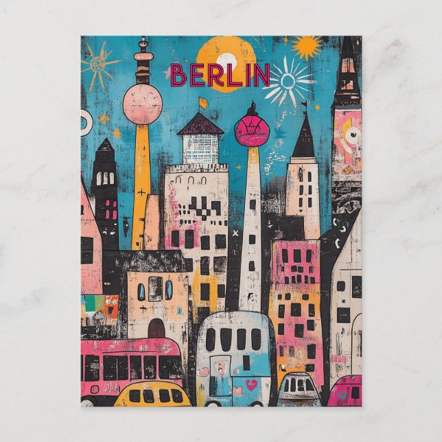 Cartão Postal Viagem de Berlim Contemporâneo (Frente)