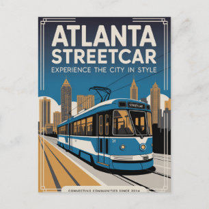 Cartão Postal Viagem de bonde Atlanta Geórgia