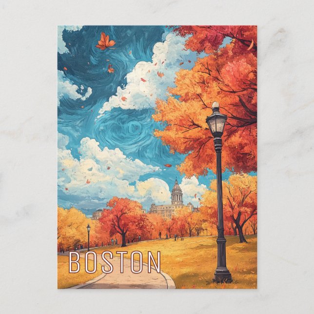 Cartão Postal Viagem de Boston MÃE USA (Frente)