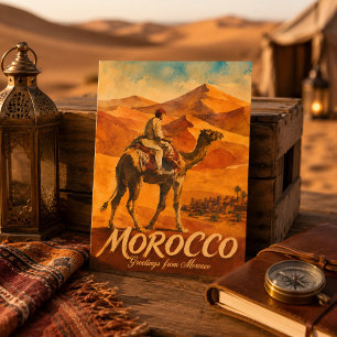 Cartão Postal Viagem de Camelo no Deserto do Saara Marrocos