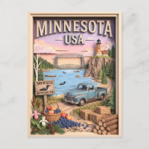 Viagem de Carro Minnesota North Shore Lake 3D Text