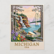 Viagem de carro por Michigan EUA Pictured Rocks Va