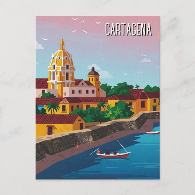 Cartão Postal Viagem de Cartagena Colombia (Frente)