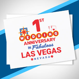 Cartão Postal Viagem de Casal para Las Vegas no 1º Aniversário d